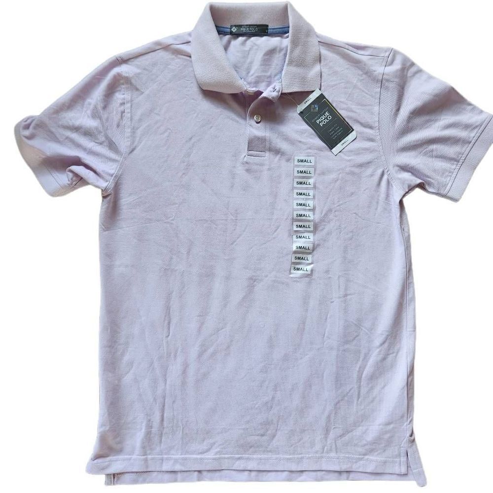 Members mark men's small lavender purple pique stretch cotton polo NWT short sle